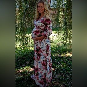 Pink blush maternity dress